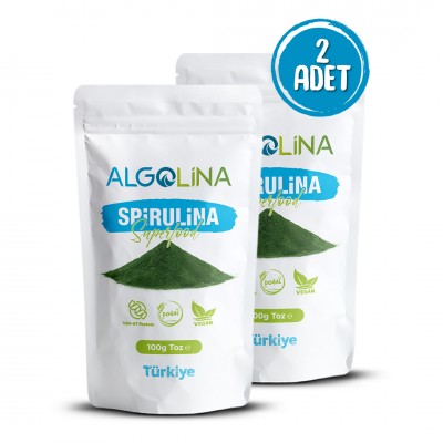 Algolina Spirulina Tozu 100 Gr ((Spirulina Powder) (2 adet) 